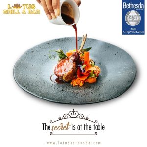 The Lotus flower, considered the most beautiful flower which blooms every nightfall, symbolizes both purity and regeneration. These are hallmark traits of this restaurant under classically trained Chef Suman Pradhan and his wife, Diya.